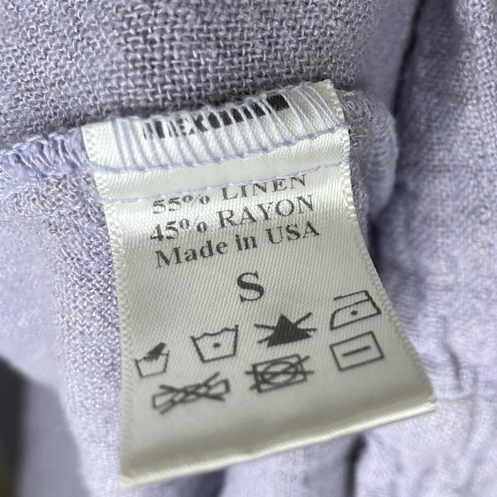 Black Crane Lavender Linen Blend Pleated Cocoon Midi Dress - Small - Picture 12 of 12
